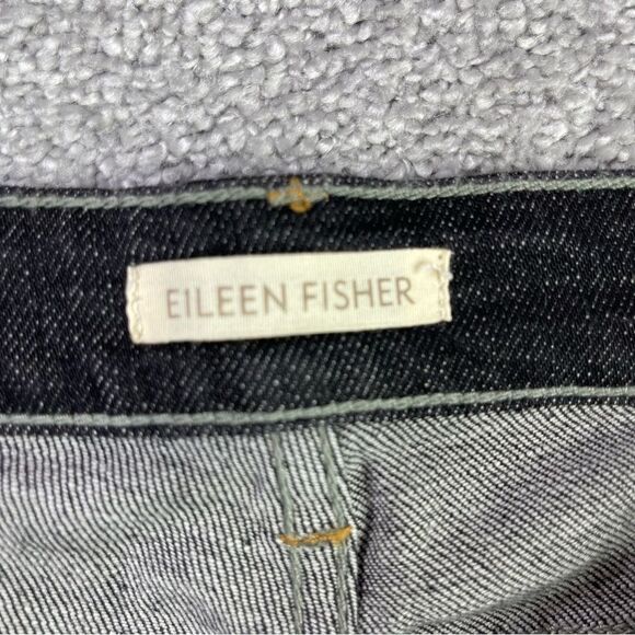 Eileen Fisher Jeans Women's 2 Black Skinny Mid-Rise Denim Stretch Organic Cotton - Picture 6 of 16